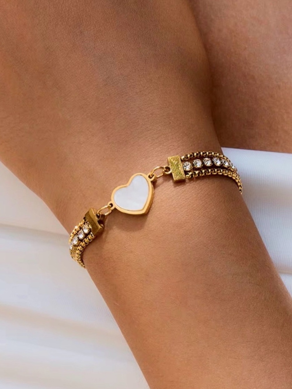18K Gold Plated Heart Bracelet